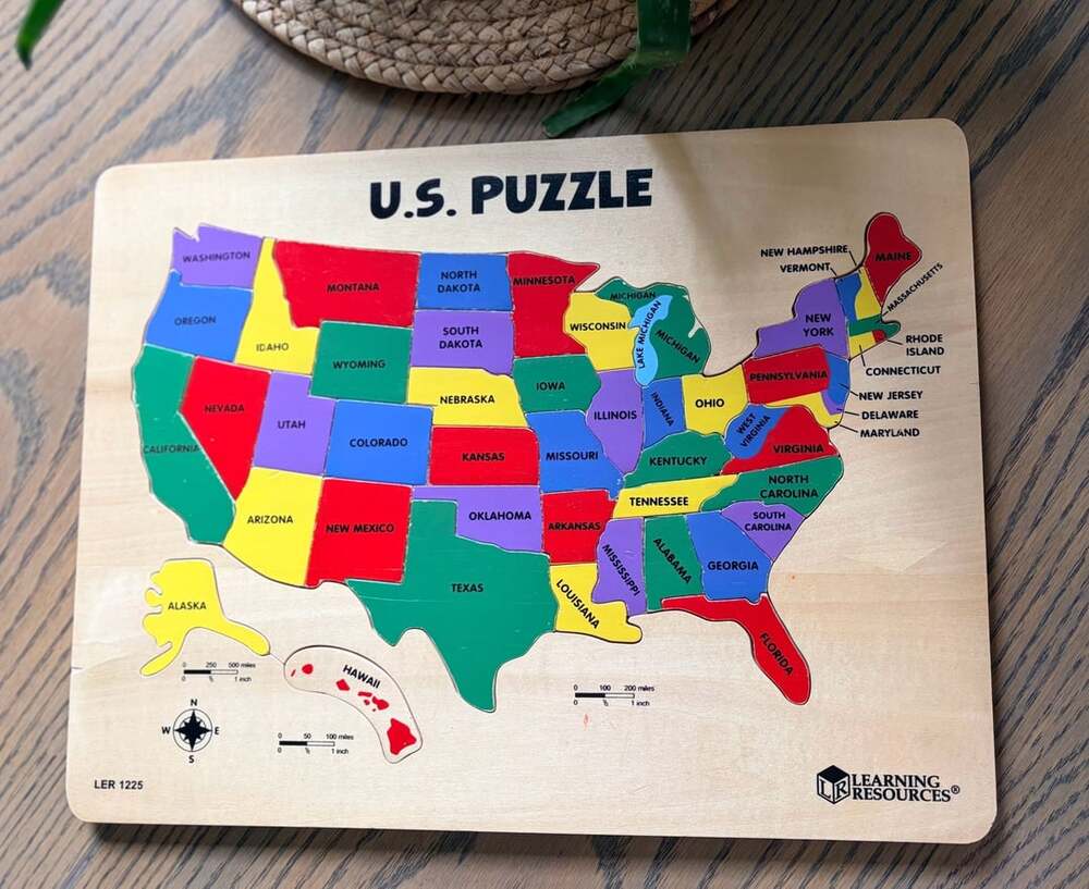 Learning Resources U.S. Puzzle LER 1225 Wooden Map